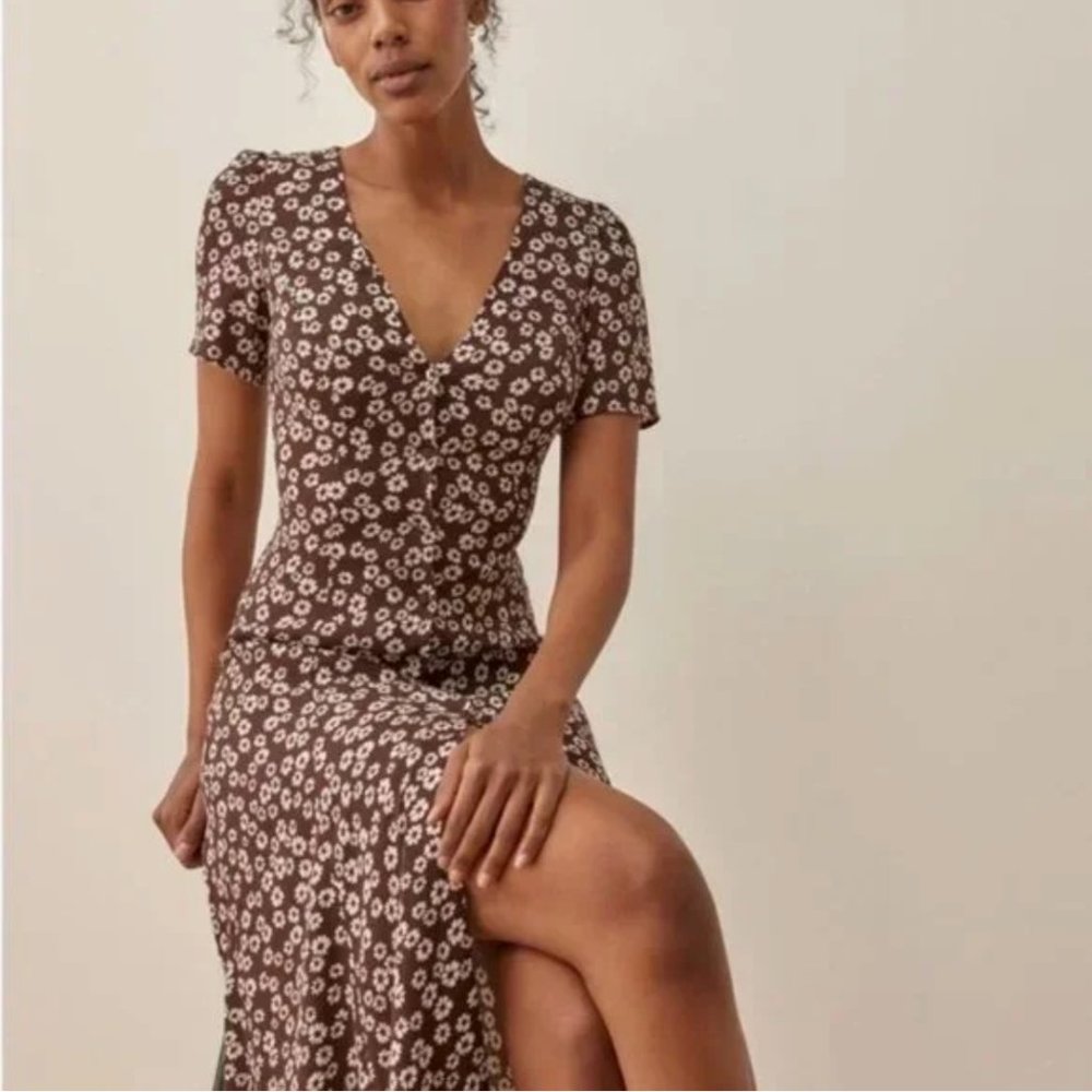Reformation Locklin Dress in Maple - Size 4